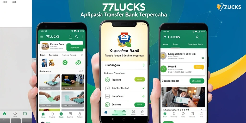 Antarmuka aplikasi 77LUCKS yang user-friendly untuk transfer bank.