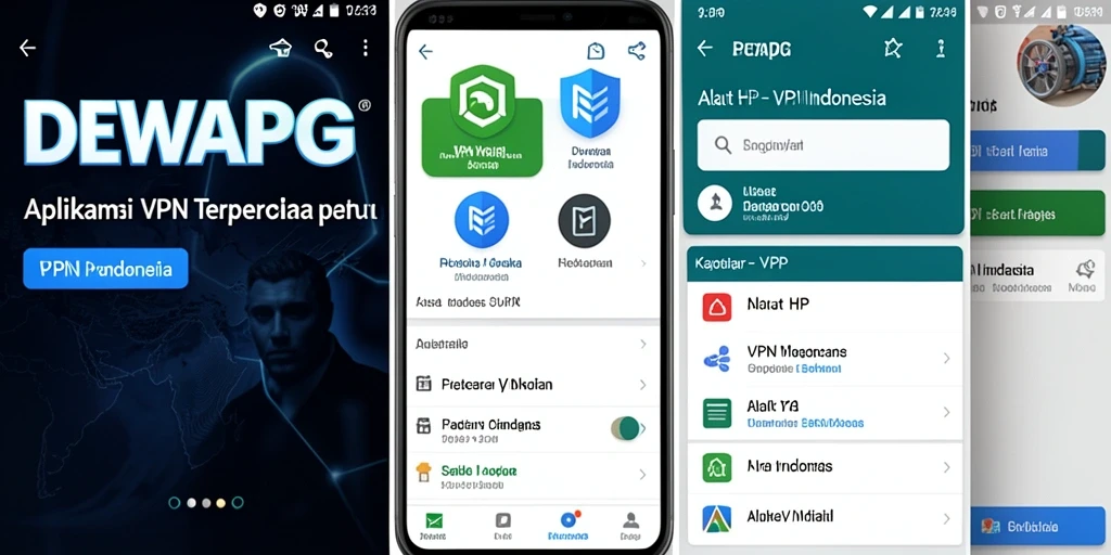 Antarmuka sederhana dan fungsional aplikasi DEWAPG untuk pengguna VPN.