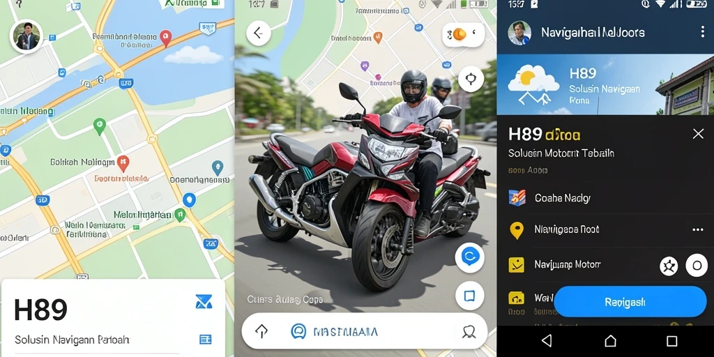 Antarmuka H89 yang intuitif dan informasi Navigasi Motor yang lengkap.