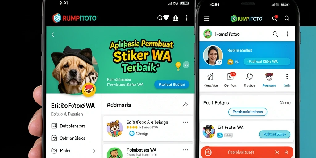 Screenshot utama RUMPITOTO menampilkan antarmuka pengguna saat membuat stiker.