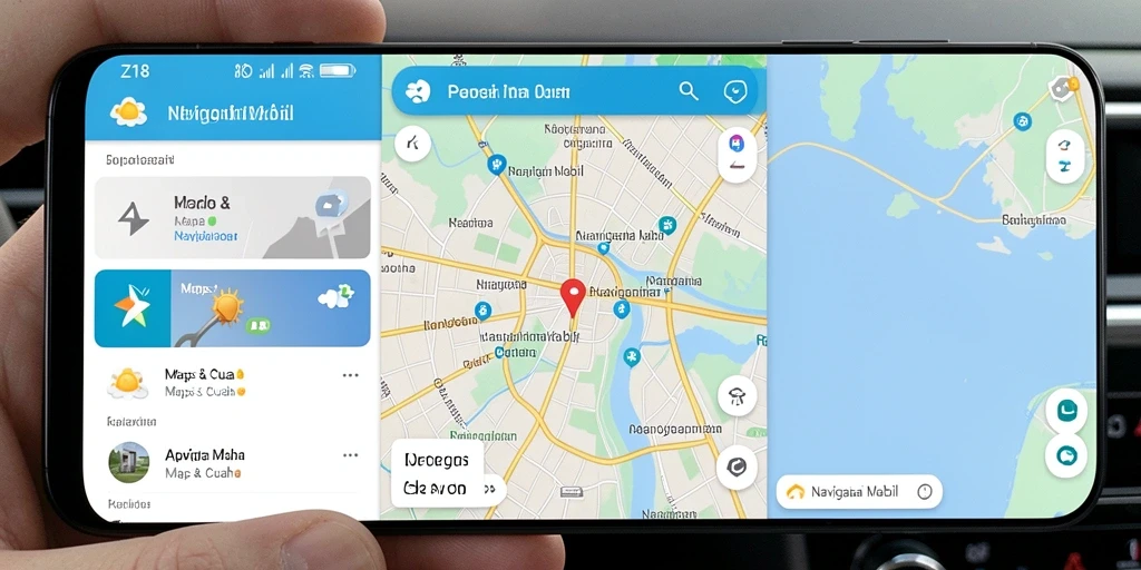 Antarmuka aplikasi Z18 yang mudah digunakan untuk navigasi mobil.