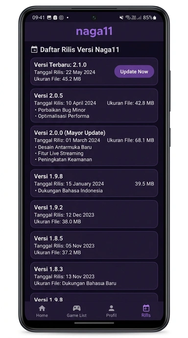 Riwayat Versi Terbaru naga11 untuk Android